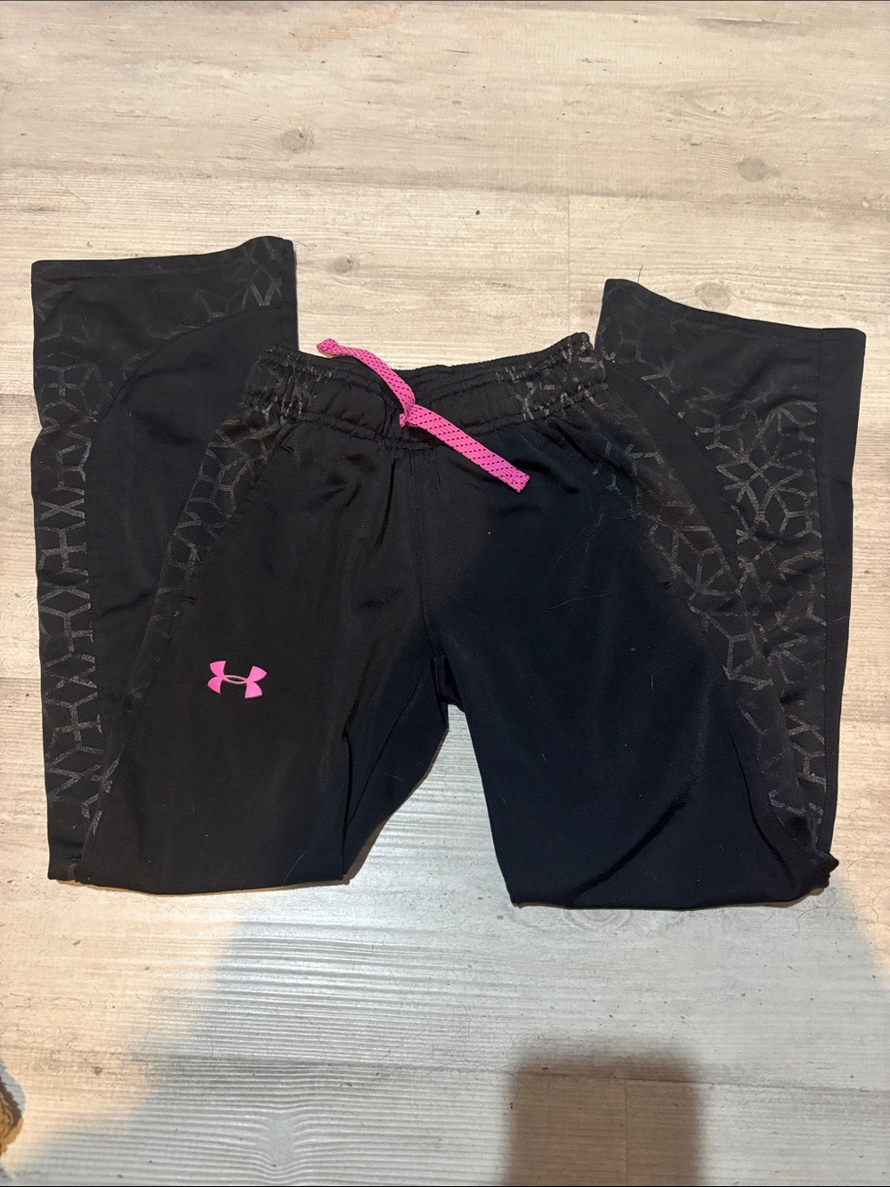 Under Armour Black Joggers with Pink Drawcord and Logo